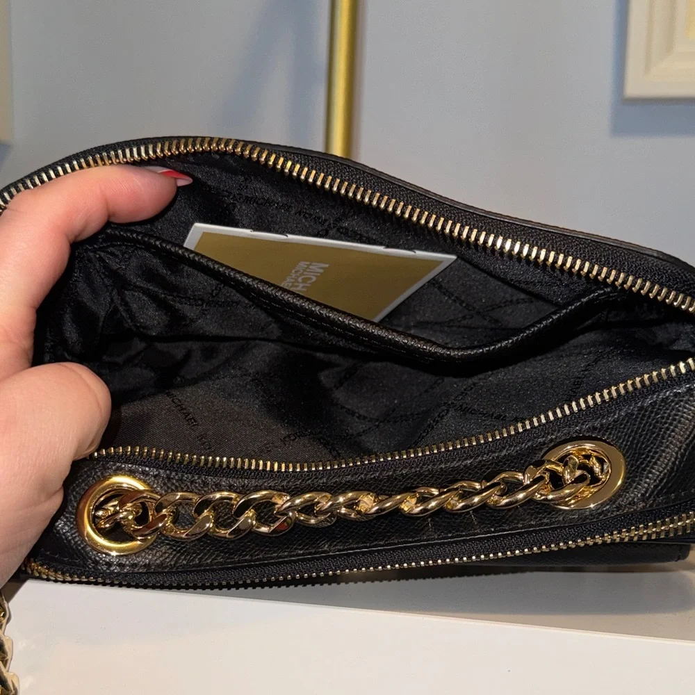 Michael Kors Black and Gold Crossbody Bag - Picture 4 of 6